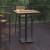 Flash Furniture XU-HW1045-3232-GG 32" Square Outdoor Bar Height Table with Faux Teak Poly Resin Slats addl-6