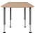 Flash Furniture XU-SF-1001-NAT-A-GG Hex Natural Collaborative Adjustable Height Student Desk 22.3" to 34" addl-9
