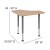 Flash Furniture XU-SF-1003-NAT-A-GG Triangular Natural Collaborative Adjustable Height Student Desk 22.3" to 34" addl-4