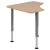 Flash Furniture XU-SF-1003-NAT-A-GG Triangular Natural Collaborative Adjustable Height Student Desk 22.3" to 34" addl-7