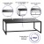 Flash Furniture XU-T6R60USO-1T-BK-GG Outdoor Black Patio Coffee Table with Steel Square Leg Frame addl-3