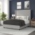 Flash Furniture YK-1077-GY-F-GG Full Upholstered Platform Bed with Channel Stitched Wingback Headboard, Gray addl-1