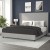 Flash Furniture YK-1077-GY-K-GG King Upholstered Platform Bed with Channel Stitched Wingback Headboard, Gray addl-1