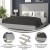 Flash Furniture YK-1077-GY-K-GG King Upholstered Platform Bed with Channel Stitched Wingback Headboard, Gray addl-3