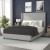 Flash Furniture YK-1077-GY-Q-GG Queen Upholstered Platform Bed with Channel Stitched Wingback Headboard, Gray addl-1