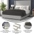Flash Furniture YK-1077-GY-Q-GG Queen Upholstered Platform Bed with Channel Stitched Wingback Headboard, Gray addl-3