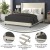 Flash Furniture YK-1078-BEIGE-Q-GG Queen Upholstered Platform Bed with Wingback Headboard, Beige Faux Linen addl-3
