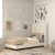 Flash Furniture YK-1078-BEIGE-T-GG Twin Upholstered Platform Bed with Wingback Headboard, Beige Faux Linen addl-1