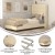 Flash Furniture YK-1078-BEIGE-T-GG Twin Upholstered Platform Bed with Wingback Headboard, Beige Faux Linen addl-3