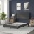 Flash Furniture YK-1078-CHAR-F-GG Full Upholstered Platform Bed with Wingback Headboard, Charcoal Faux Linen addl-5