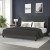 Flash Furniture YK-1078-CHAR-K-GG King Upholstered Platform Bed with Wingback Headboard, Charcoal Faux Linen addl-1
