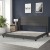 Flash Furniture YK-1078-CHAR-K-GG King Upholstered Platform Bed with Wingback Headboard, Charcoal Faux Linen addl-5