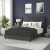 Flash Furniture YK-1078-CHAR-Q-GG Queen Upholstered Platform Bed with Wingback Headboard, Charcoal Faux Linen addl-1