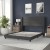 Flash Furniture YK-1078-CHAR-Q-GG Queen Upholstered Platform Bed with Wingback Headboard, Charcoal Faux Linen addl-5