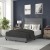 Flash Furniture YK-1078-GY-F-GG Full Upholstered Platform Bed with Wingback Headboard, Gray Faux Linen addl-1