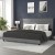 Flash Furniture YK-1078-GY-K-GG King Upholstered Platform Bed with Wingback Headboard, Gray Faux Linen addl-1