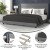Flash Furniture YK-1078-GY-K-GG King Upholstered Platform Bed with Wingback Headboard, Gray Faux Linen addl-3
