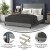 Flash Furniture YK-1078-GY-Q-GG Queen Upholstered Platform Bed with Wingback Headboard, Gray Faux Linen addl-3