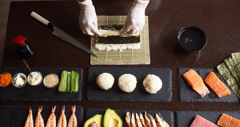 The sushi knife is the most important component in making sushi.