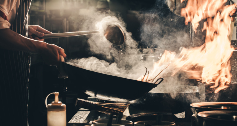Restaurants can use woks, ranges and turners, and to make Asian cuisine.