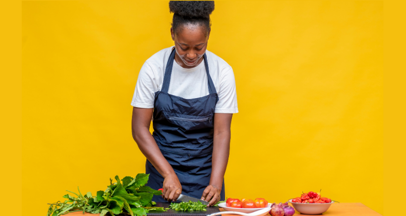 Chef preparing ingredients