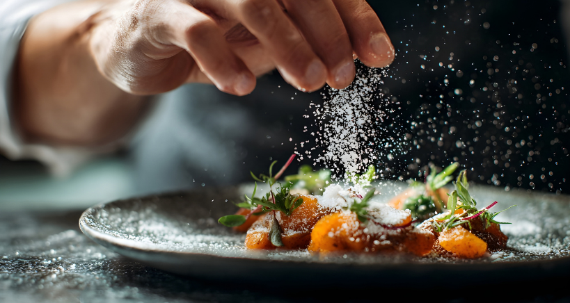 Chef cooking dish