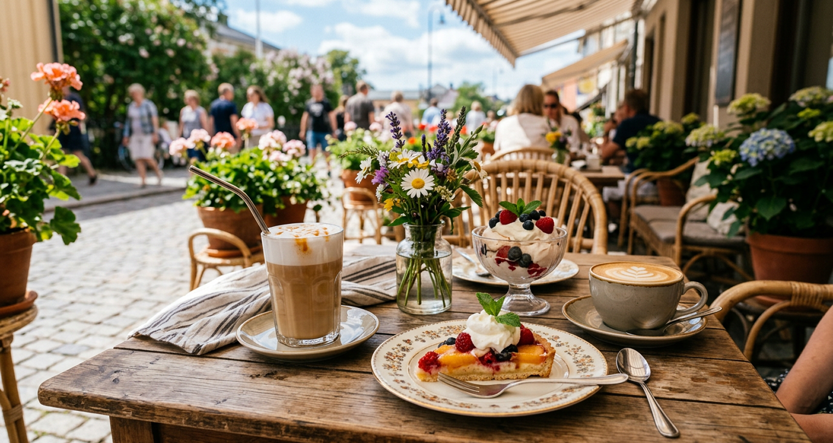 Desserts with coffee