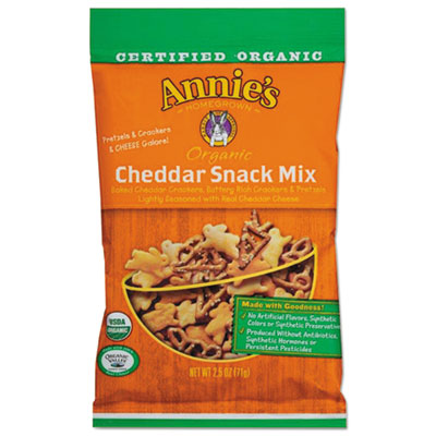  Annie's Homegrown Organic Cheddar Snack Mix, 2.5 oz Bag, 12/Carton