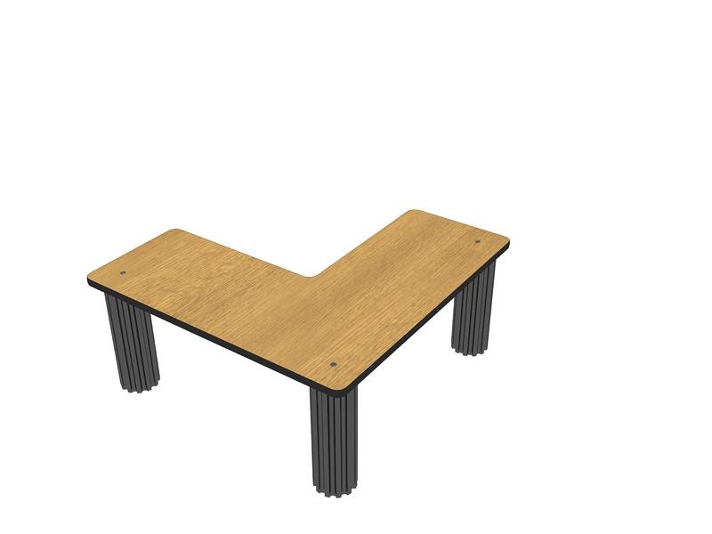  Bon Chef 50214LVWALNUT Corner Shelf Flex Table with 3 Legs and Walnut Finish, 30" x 30" x 3/4", 12" H.