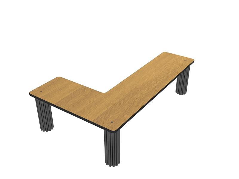  Bon Chef 50215LVWALNUT Corner Shelf Flex Table with 3 Legs and Walnut Finish, 30" x 48" x 3/4", 12" H.