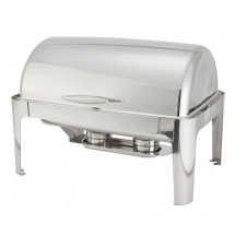 TigerChef Full Size Stainless Steel Roll Top Oblong Chafing Dish 8 Qt. 