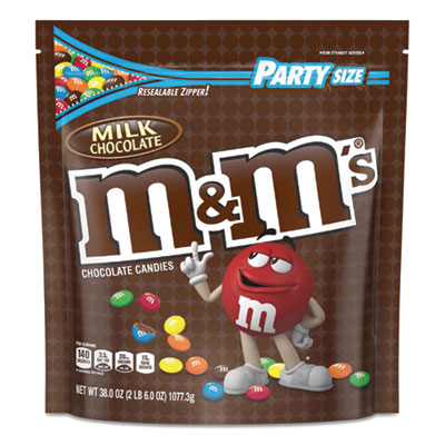  M & M's Milk Chocolate Candies, Milk Chocolate, 38 oz Bag