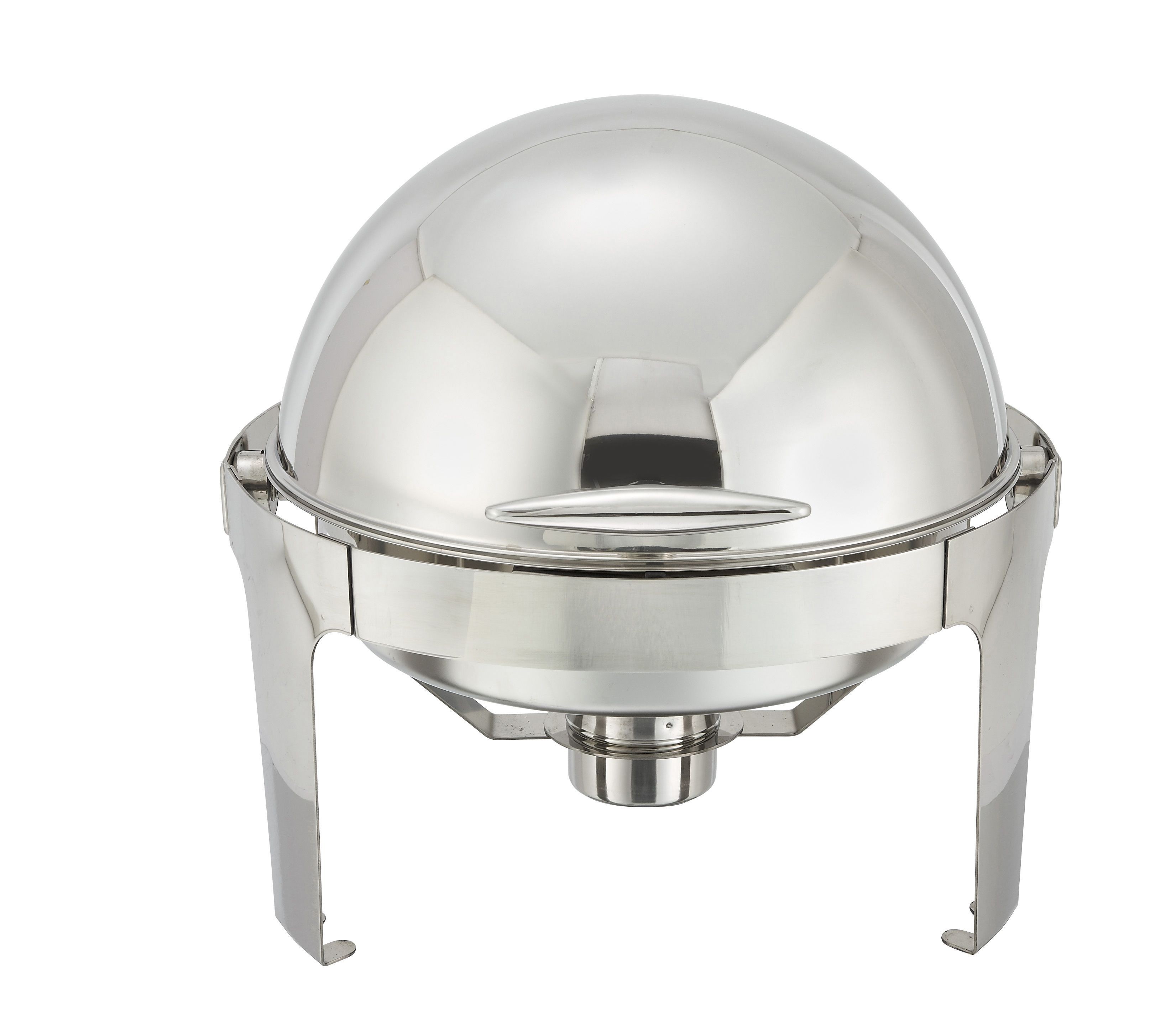  TigerChef Round Stainless Steel 6 Qt. Roll Top Chafing Dish