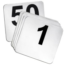 TableCraft N150 Stainless Steel Table Number Cards 1-50