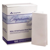 Essence Impressions 1/8-Fold 2-Ply Dinner Napkins, 17 x 17, White, 400/Carton