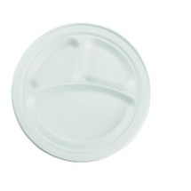 SCT 10&quot; 3 -Compartment Heavyweight Bagasse  Plates