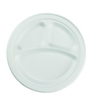 SCT 10" 3 -Compartment Heavyweight Bagasse  Plates