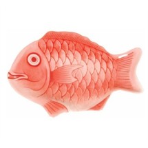 Thunder Group 1000CFR 10&quot; Red Fish Shape Melamine Platter