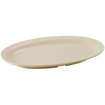 Winco MMPO-118 Tan Melamine 11 1/2&quot; x 8&quot; Oval Platter with Narrow Rim