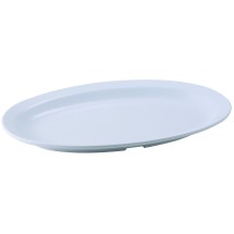 Winco MMPO-118W White Melamine 11 1/2&quot; x 8&quot; Oval Platter with Narrow Rim