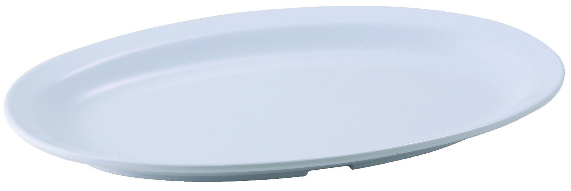 Winco MMPO-118W White Melamine 11 1/2" x 8" Oval Platter with Narrow Rim