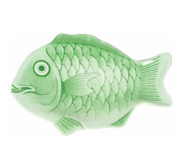 Thunder Group 1200CFG 12" Light Green Fish Shape Melamine Platter