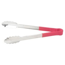 Winco UTPH-12R Non-Slip Heat Resistant Utility Tong, Red Polypropylene Handle 12&quot;