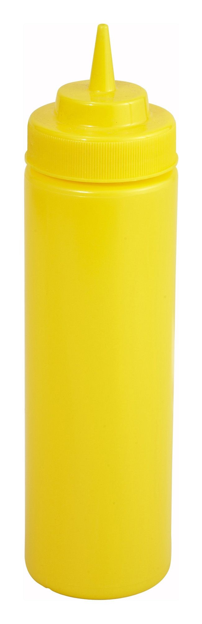 Winco PSW-12Y Yellow Plastic 12 oz. Wide Mouth Squeeze Bottle