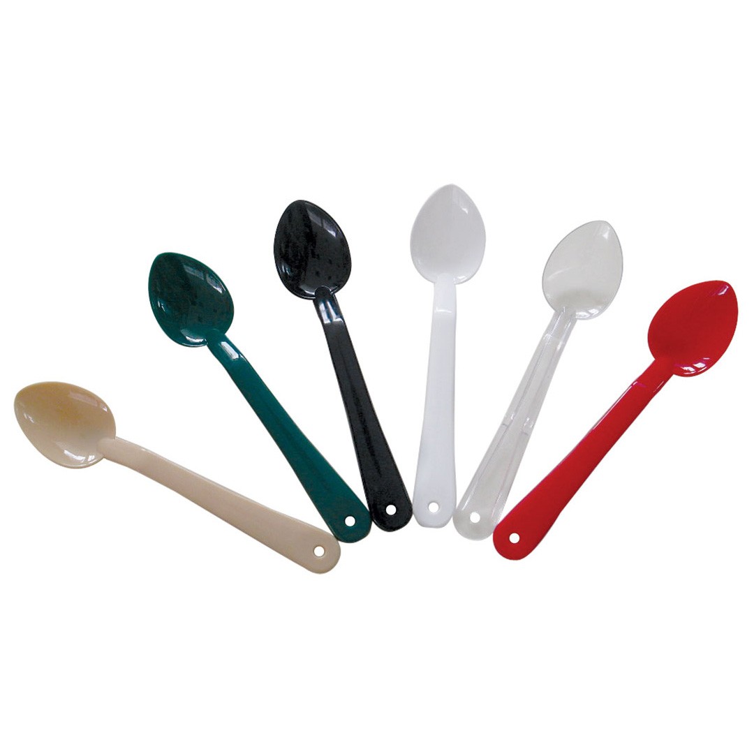 Thunder Group PLSS211GR 13" Green Polycarbonate Solid Serving Spoon