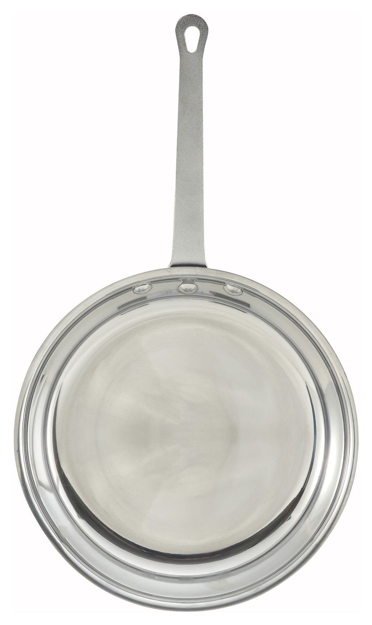Winco AFP-14 14" Majestic Aluminum Fry Pan with Mirror Finish