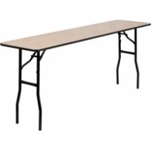 Flash Furniture YT-WTFT18X72-TBL-GG 18&quot; x 72&quot; Rectangular Wood Folding Training/Seminar Table with Smooth Clear Coated Finished Top