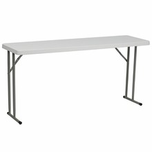 Flash Furniture RB-1860-GG 18"W x 60"L Granite White Plastic Folding Training Table