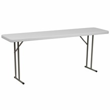 Flash Furniture RB-1872-GG 18"W x 72"L Granite White Plastic Folding Training Table