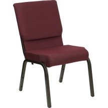 Flash Furniture XU-CH-60096-BYXY56-GG Hercules Series 18.5&quot; Burgundy Patterned Fabric Stacking Church Chair with Gold Vein Frame